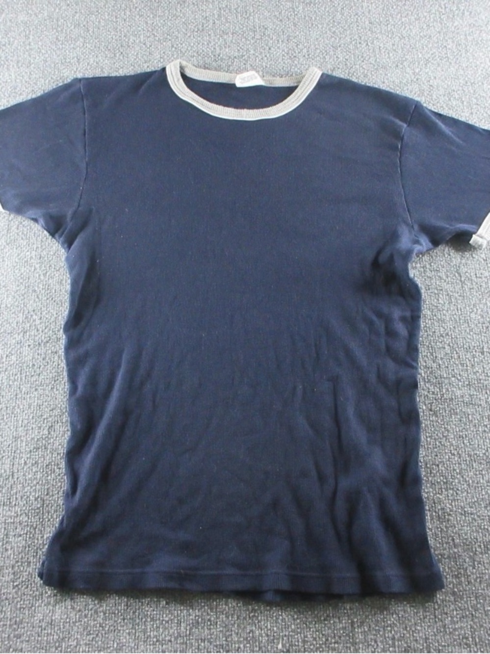 Classic Navy Ringer Tee with Light Trim- 90s Ralph lauren